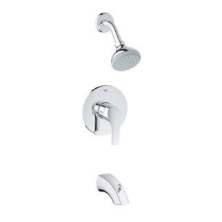 GROHE Eurosmart New Single Handle 2 Spray Tub and Shower Faucet in StarLight Chrome 35012002