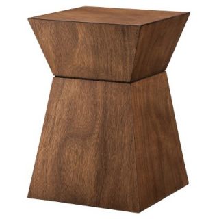 Threshold Wood Hourglass Accent Table   Mid Brown