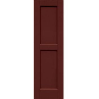 Winworks Wood Composite 12 in. x 40 in. Contemporary Flat Panel Shutters Pair #650 Board & Batten Red 61240650