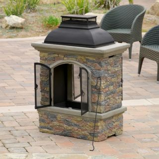 Home Loft Concept Fresno Outdoor Natural Stone Chiminea Fireplace