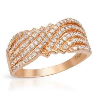 Ring with Cubic Zirconia 14K/925 Gold plated Silver  