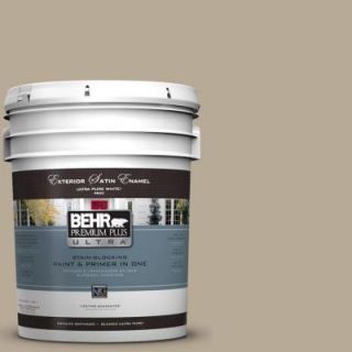 BEHR Premium Plus Ultra 5 gal. #N310 4 Desert Khaki Satin Enamel Exterior Paint 985405