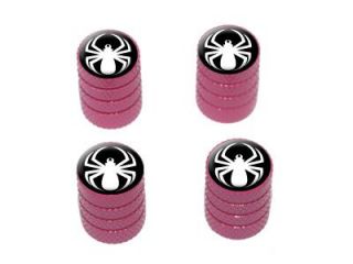Spider White   Spiderman   Tire Rim Valve Stem Caps   Pink
