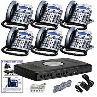 X16 Office Telephone System with (6) Titanium Phones (XB1606TM)