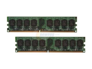 PNY 2GB (2 x 1GB) 240 Pin DDR2 SDRAM DDR2 667 (PC2 5300) Dual Channel Kit Desktop Memory Model MD2048KD2 667