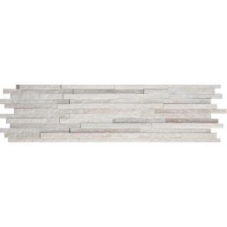 Emser White Mini Stacked 6 in. x 24 in. Quartzite Slate Floor and Wall Tile 1145754