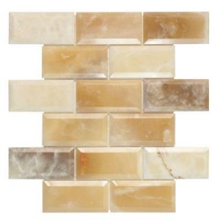 Jeffrey Court Beveled 12 in. x 12 in. x 10 mm Onyx Mosaic Tile 99643