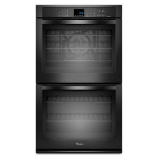 Whirlpool Gold 30 in. Double Electric Wall Oven Self Cleaning with Convection in Black WOD93EC0AB