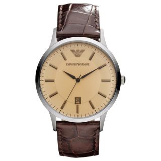 Emporio Armani Mens AR2427 Classic Brown Leather Dress Watch