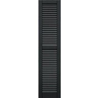 Winworks Wood Composite 15 in. x 66 in. Louvered Shutters Pair #632 Black 41566632