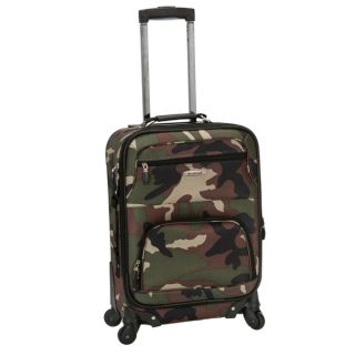Rockland Deluxe Camouflage 20 inch Expandable Carry On Spinner Upright