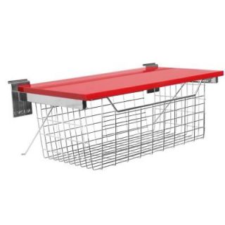 Evolia 24 in. Melamine Shelf in Red with Pull Out Basket 39303