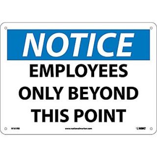 Notice, Employees Only Beyond This Point, 10X14, Rigid Plastic