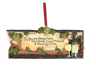 4.25" Tuscan Winery "May We Always Have" Christmas Plaque Ornament