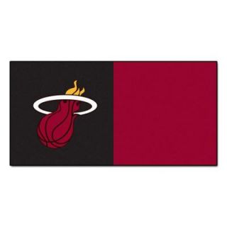 FANMATS NBA   Miami Heat Black and Burgundy Pattern 18 in. x 18 in. Carpet Tile (20 Tiles/Case) 9320