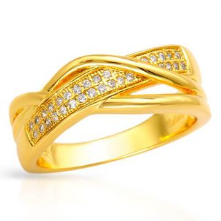 Ring with Cubic Zirconia in 14K/925 Gold plated Silver   16530621