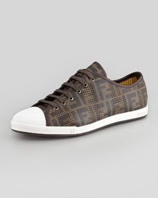 Fendi Ace Perforated Low Top Zucca Sneaker