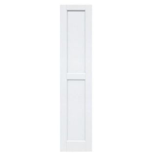 Winworks Wood Composite 12 in. x 56 in. Contemporary Flat Panel Shutters Pair #631 White 61256631