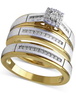 Beautiful Beginnings Diamond His & Hers Engagement Set in 14k White