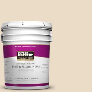 BEHR Premium Plus 5 gal. #N290 2 Authentic Tan Eggshell Enamel Interior Paint 205005