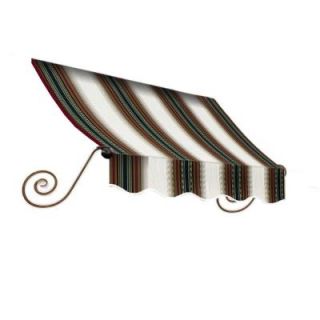 AWNTECH 6 ft. Charleston Window/Entry Awning (18 in. H x 36 in. D) in Burgundy/Forest/Tan Stripe ECH1836 6BFT