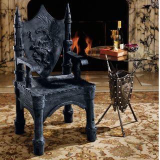 The Dragon of Upminster Castle Throne Arm Chair by Design Toscano