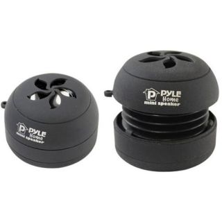 PyleHome PMS5DB Bass Expanding Rechargeable Mini Speakers Pair for iPod MP3 Computers   Black