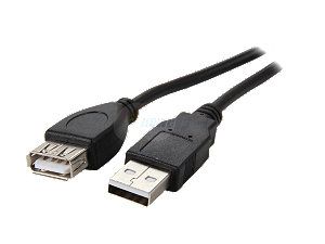 BYTECC USB2 10MF K 10 ft. Black Type A Male to Type A Female USB 2.0 Extension Cable