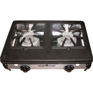 Camp Chef Compact Two-Burner Propane Stove — 34,000 BTU, 20 1/2in.L x 14 1/2in.W x 5 1/2in.H, Model# BS40C  Cooking Stoves   Burners