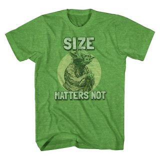 Mens Star Wars Yoda Size Matters Not T Shirt Green