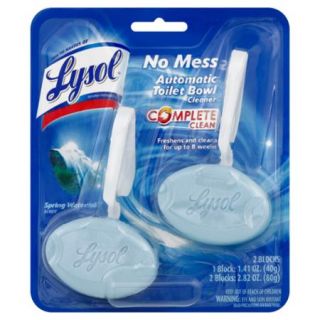 Lysol No Mess Automatic Toilet Bowl Cleaner, Spring Waterfall, 2 Count