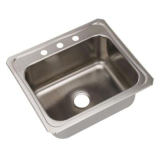 Elkay Celebrity Drop in Stainless Steel 25 in. 3 Hole Single Bowl Kitchen Sink in Satin DCR2522103