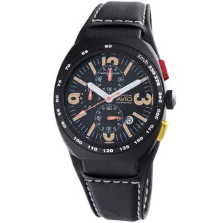 Montres De Luxe Mens Black Avio Chronograph Watch  
