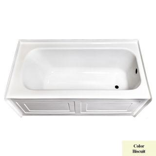 Laurel Mountain Fairhaven Vi Biscuit Acrylic Rectangular Skirted Bathtub with Right Hand Drain (Common: 36 in x 72 in; Actual: 22.5 in x 36 in x 72 in