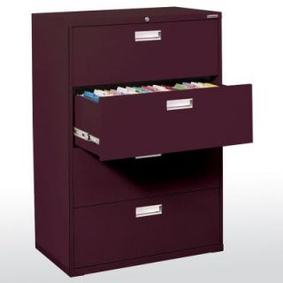 600 Series 42 in. W 4 Drawer Lateral File Cabinet in Burgundy LF6A424 03