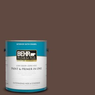 BEHR Premium Plus 1 gal. #N150 7 Chocolate Therapy Satin Enamel Interior Paint 730001