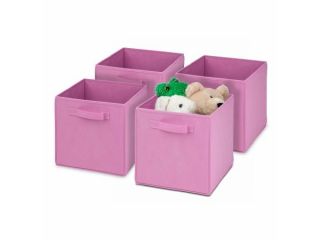 Honey Can Do SFTZ01762 4 Pack Non Woven Foldable Cube  Pink