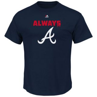 Majestic Atlanta Braves Navy Always Logo T Shirt