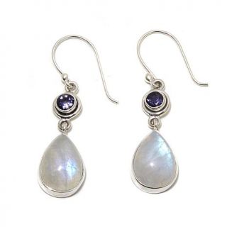 Himalayan Gems™ Moonstone and Iolite Drop Sterling Silver Earrings   7904226