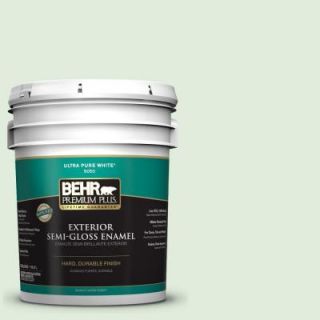 BEHR Premium Plus 5 gal. #450C 2 Breath of Spring Semi Gloss Enamel Exterior Paint 505005