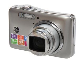 Refurbished: GE E1250TW Silver 12.2 MP 5X Optical Zoom 28mm Wide Angle Digital Camera