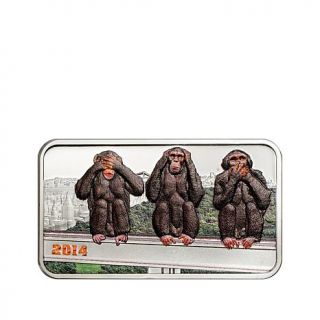 2014 Tanzania "3 Wise Monkeys" 1000 Shilling Silver Coin   7738629