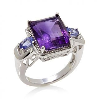 Colleen Lopez "Glowing Grace" 5.94ct Amethyst and Tanzanite 3 Stone Sterling Si   7742643