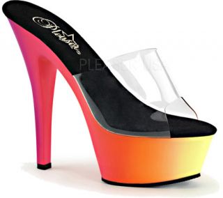 Womens Pleaser Rainbow 201UV Slide   Clear/Neon Multi