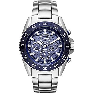Michael Kors Watches JetMaster Stainless Steel Skeleton Automatic Watch