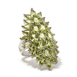 Colleen Lopez "Starlight" 8.49ct Peridot Cluster Sterling Silver Ring   7944392