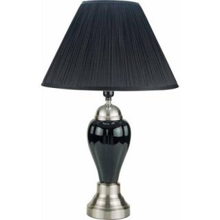 Silver/Ivory Ceramic Table Lamp, 27"