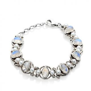 Nicky Butler Cultured Freshwater Pearl and Moonstone Sterling Silver 7 1/4" Lin   7329767