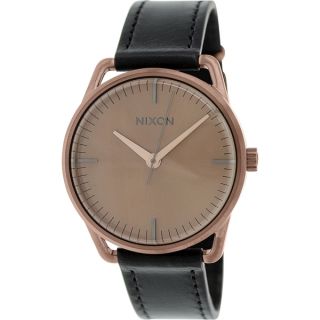 Nixon Womens Mellor A129734 Black Leather Quartz Watch