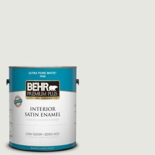 BEHR Premium Plus 1 gal. #PWN 64 Silver Dust Zero VOC Satin Enamel Interior Paint 705001